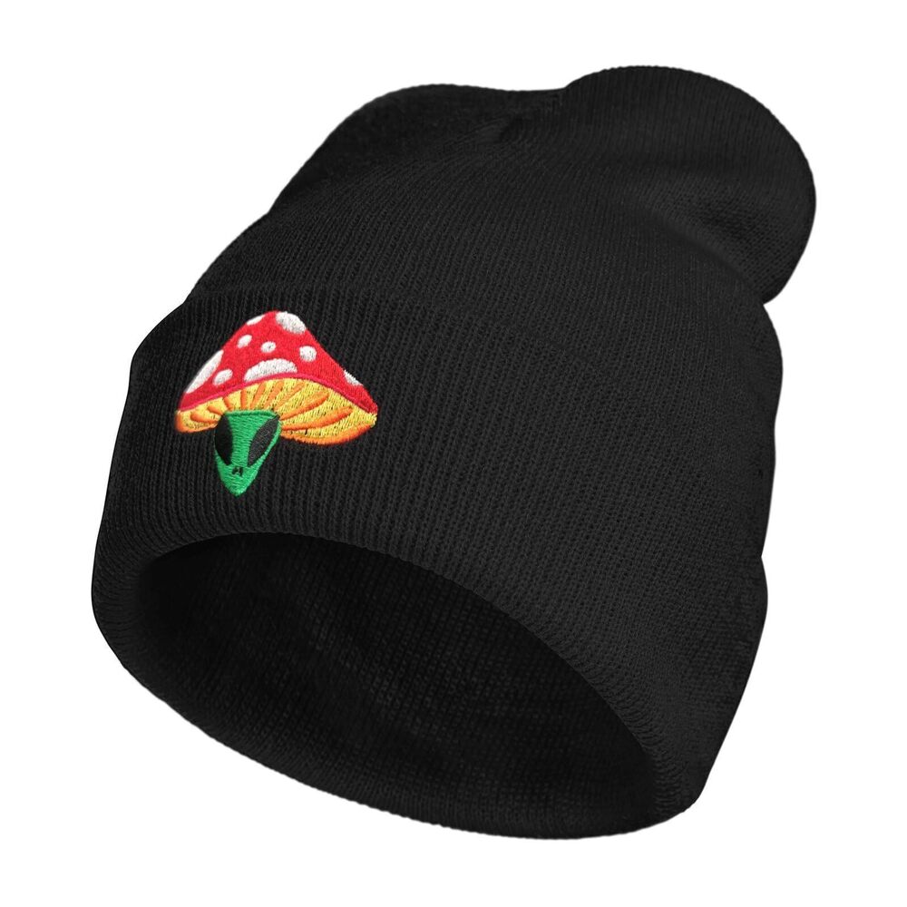 4392 Mushroom Alien Unisex Beanie and Cuffed Plain Skull Knit Hat Cap